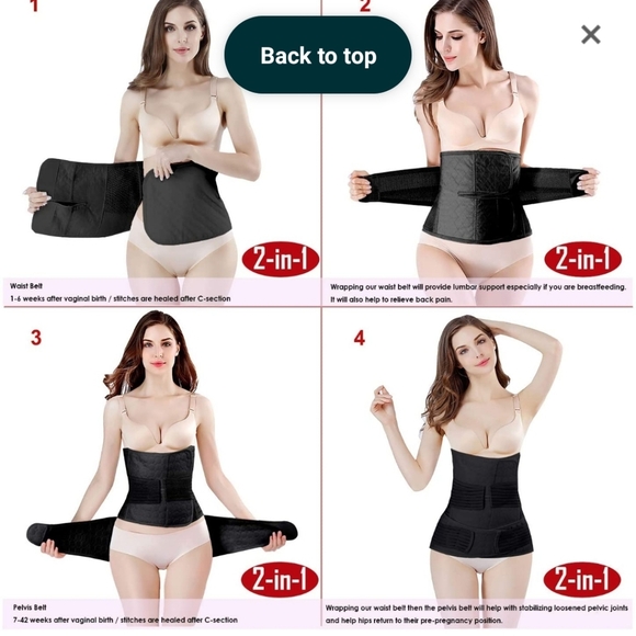 2 in 1 Postpartum Support Recovery Belly Wrap Waist/Pelvis Belt Plus Size NEW - Picture 4 of 10